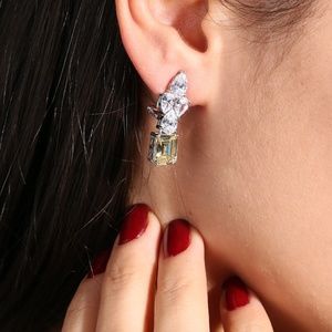 Yellow Shine Stylish French Lever back Earrings